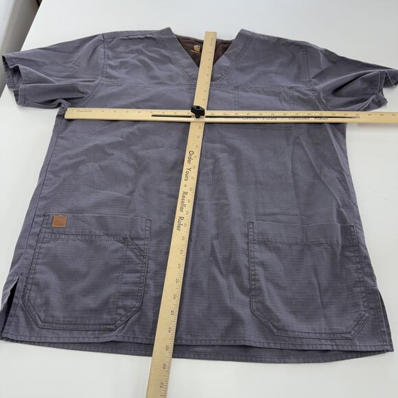 Carhartt Scrub‎ Shirt Mens Medium Blue Grey Medical Workwear Utility Healthcare - Picture 5 of 7
